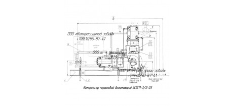 Компрессор поршневой дожимающий 3С2ГП-3/2-25